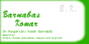barnabas komar business card