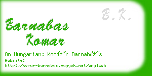 barnabas komar business card